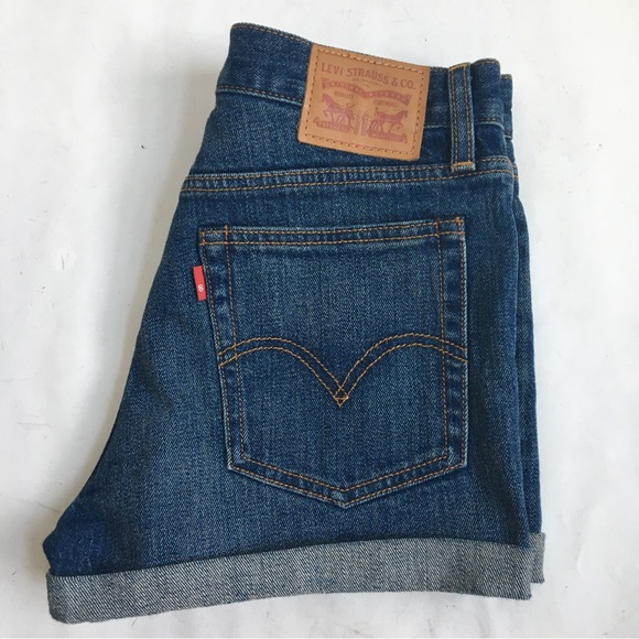 Levi’s White Oak Cone Rolled Cuff High Rise Denim Jean Shorts Size 27 - Picture 17 of 17